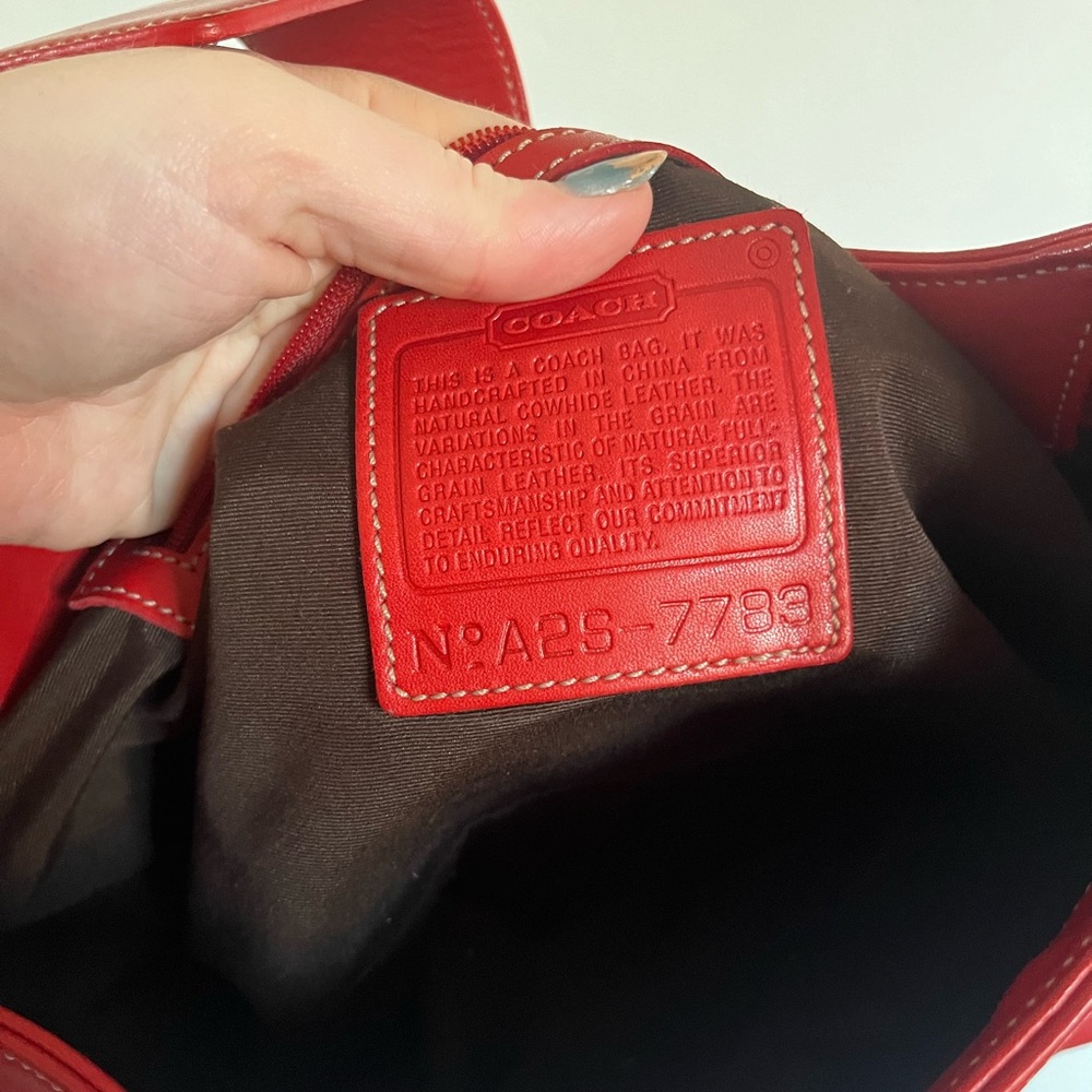 Vintage Y2K Coach Legacy Hampton Red Leather Shoulder Bag 7783 90s - Picture 15 of 15